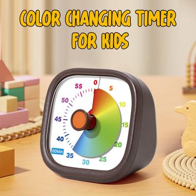 Visueller Timer für Kinder 60 Minuten Pomodoro Timer Stiller Countdown-Timer Uhr Regenbogenfarbe Schreibtisch Zeitmanagement-Werkzeug für Küche Klassenzimmer Bürogebrauch