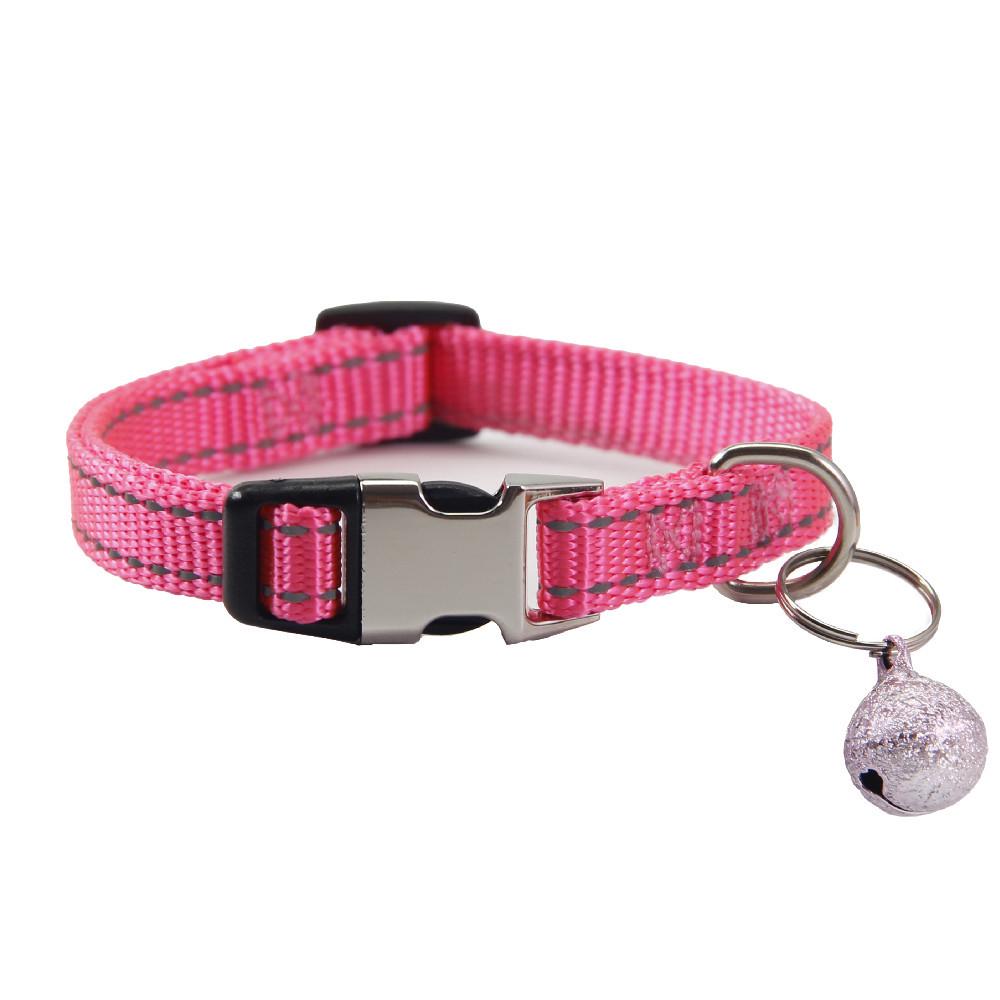 Reflective Nylon Cat Collar with Bell, Engraved Adjustable Anti-Lost Feature