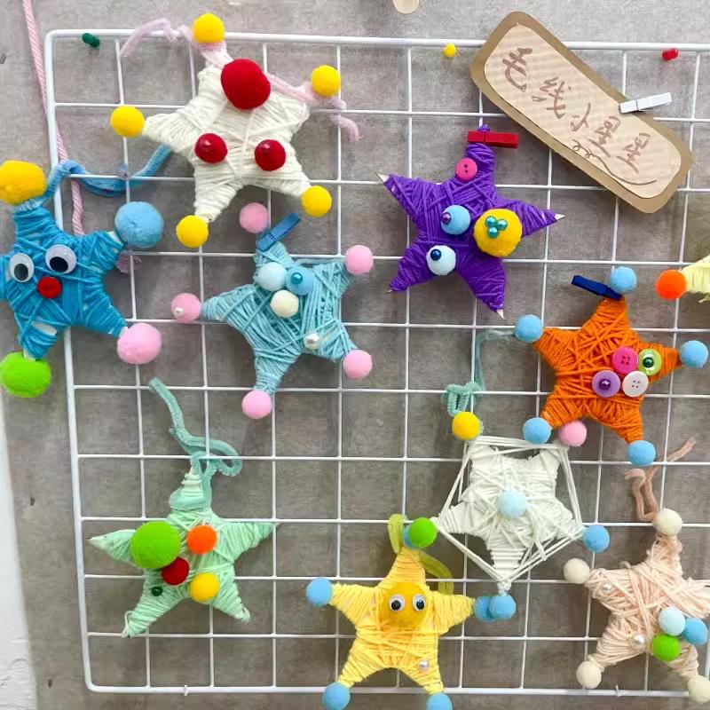 

Handmade Wool Knitting Stars for Kindergarten Art Corner Decoration Standard