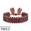 Handmade Bohemian Embroidered Logo Tassel Bracelet - Ethnic Style Friendship Band