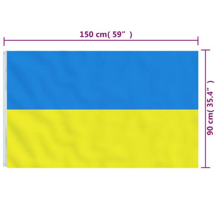 Drapeau - vidaXL - Ukraine - Polyester - Œillets en laiton - 90x150 cm