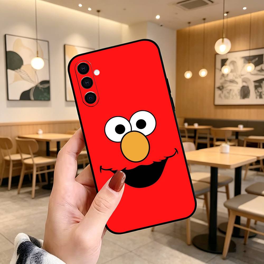 E-ElmoS R-Red C-CookiE Phone Case Black Silicone Soft For Samsung Galaxy A73,A72,A71,A70,A53,A52,A51 Samsung a21