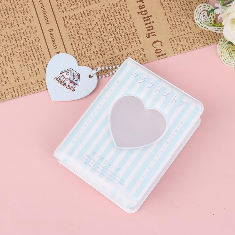 

1 шт. 3-дюймовый домашний коллекционный альбом, фотоальбом с изображением сердца любви, корейский айдол, звезда, держатель для фотокарточек светло-синий