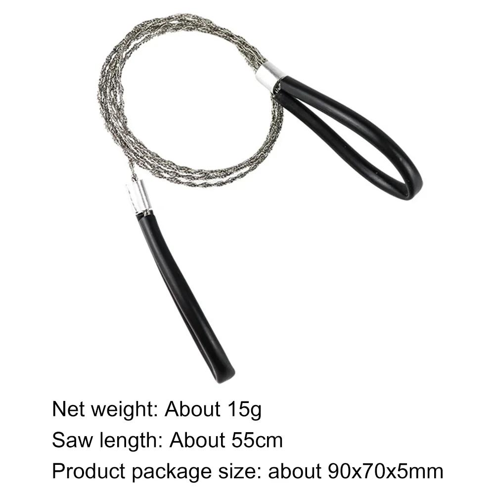 Portable Stainless Steel Wire Saw with Finger Handle Outdoor Camping Hiking Pocket Manual Cutting Chain Saws Survival Tool