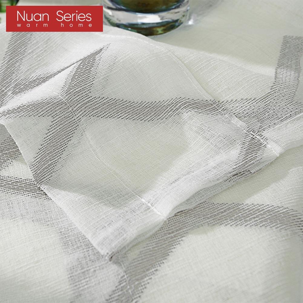 1PC Nuan Series Diamond Jacquard Translucent Door Curtain, Simple Rod Pocket Sheer Curtain for Kitchen Bedroom Living Room Home Decor