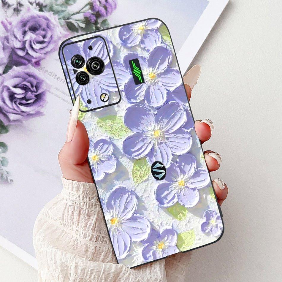 Per Xiaomi Black Shark 5 Pro Shark5 Custodia per Telefono Black Shark 5 5Pro Elegante Floreale Gatto Dipinto Morbido Silicone TPU Custodie