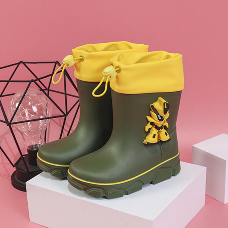 2025 pantofi de ploaie pentru copii, desene animate, rezistenți la uzură, călduroși din catifea și antiderapanți, pantofi de apă pentru școală, cizme de ploaie pentru copii mijlocii și mari