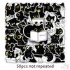 50Pcs/Set Funny Black Cats. Yellow Eyes Stickers DIY Fashion Waterproof Doodle Decals Stickers