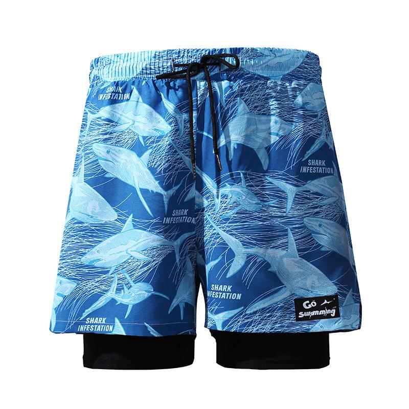 Costume da bagno anti-imbarazzo nuovo ad asciugatura rapida taglia grande angolazione piatta costume da bagno per sorgente termale pantaloncini da spiaggia costumi da bagno da uomo e da donna