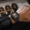 POEDAGAR Mode Herren Armbanduhren Luxus Chronograph Leuchtende wasserdichte Datumsuhr Quadratisches Zifferblatt Leder Quarz Business Uhren