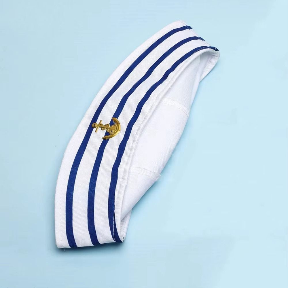 Navy Blue Yacht Captain Hat Boat Costume Scarf Sailor Hat Sailor Ship Cap  Party Hat