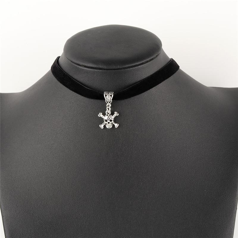 

Мода Винтаж Скелет Подвески Чокеры Ожерелье Черный Череп Чокеры Готические Ювелирные Изделия Подарки