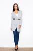 Stylish Women' Coat with a Belt In Gray M407 Size