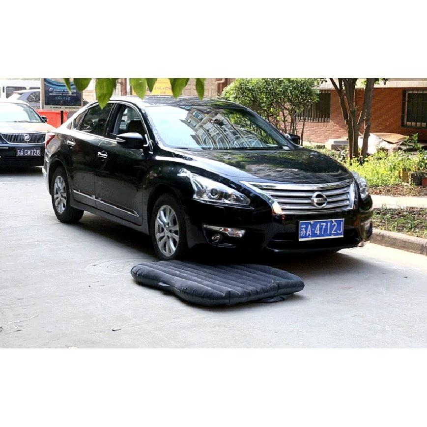 Car Air Bed Full Set with Airpump and Pillow Outdoor Camping Mat Cushion Inflatable Back Seat Travel Bed
