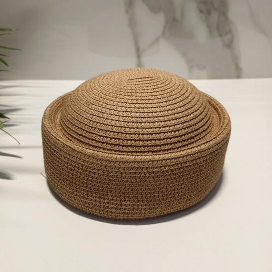 Stewardess Hat Lightweight Breathable UV Protection Straw Hat Outdoor Beach Sun Hat Summer Accessory