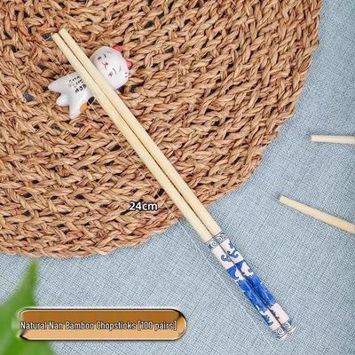 Yicang Individually Wrapped Blue & White Porcelain Bamboo Chopsticks (100 Pairs)