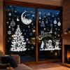 Waterproof Window Stickers 9Pcs Christmas Winter Cling, Snowman Snowflake Tree Static Glass Xmas Party Supplies Sticker, Removable Double-sided Decor