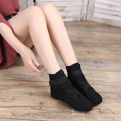 Women's High-Top Canvas Jazz Dance Boots