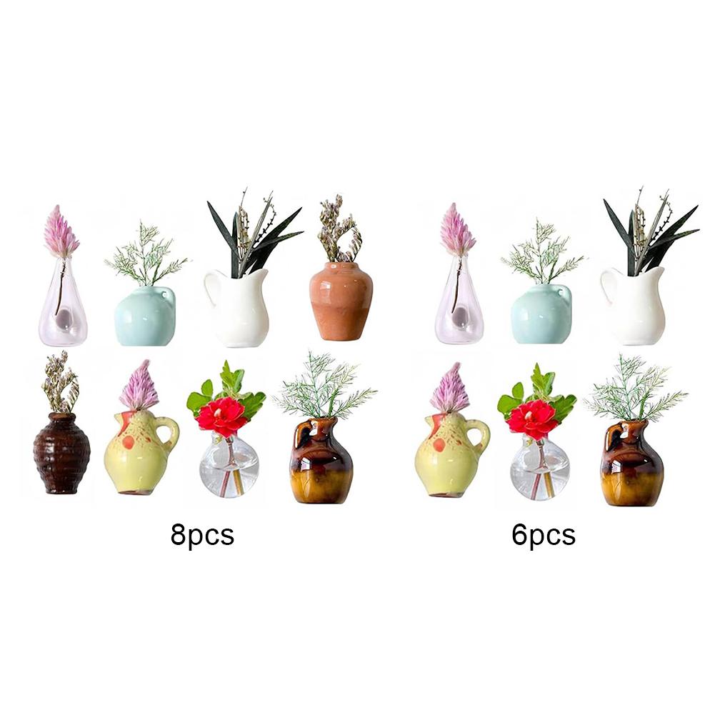 Aimants Plantes Mini Drôles Mini Vase en Céramique Aimants pour Réfrigérateur Petit Vase pour Plantes 3D pour Maison Cuisine Bureau Casier d'École Tableau Blanc