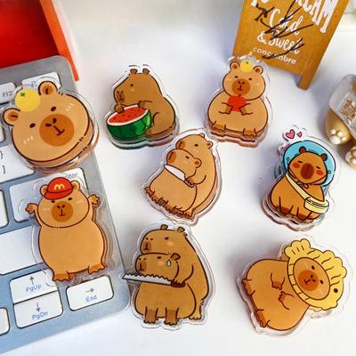 Kawaii Kapybara Jarní klipy Kreslený Capybara Tlusté plastové klipsy Kancelář Užitečné klipy Studentské papírnictví