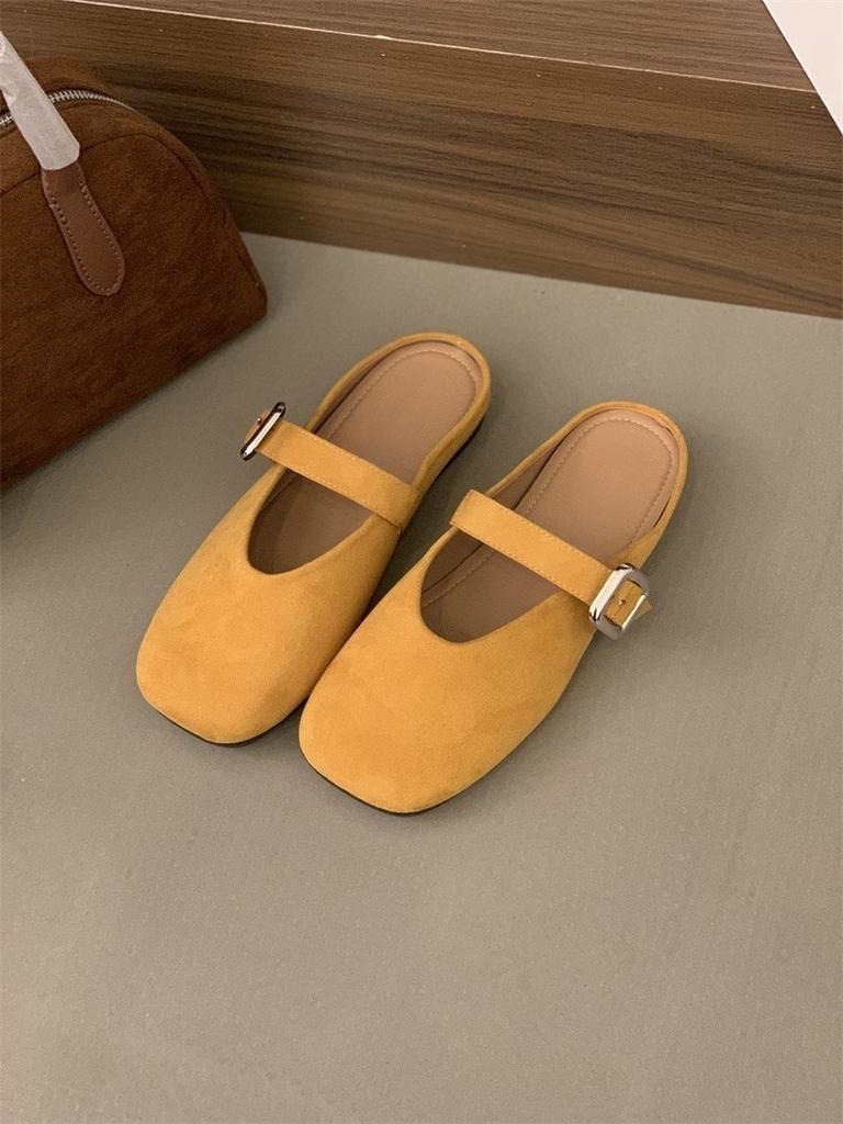Baotou Half Slippers Women's Outwear Lazy Minimalist Flat-bottomed Versatile Slippers