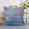 Famous Monet Modem Abstract Landscape Painting Personalized Picture Text Home Decorative Pillows Household Gifts 45x45cm