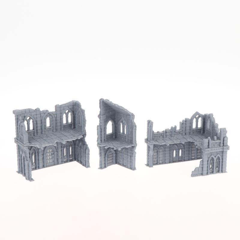 3D Printed Gothic Building Ruins Terrain Scenery Unpainted Mini Building Model Kit For Dnd Wargaming Terrain Scenery Building