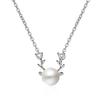 Imitation Silver Antler Necklace for Women - Fashionable Christmas Pendant Clavicle Chain
