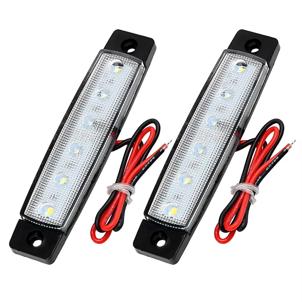 2PCS 6LED Truck Side Lights Cars Trailers LED Light Side Marker Clearance Lamp 12V/24V RV Front Rear Signal Trucks Lamp