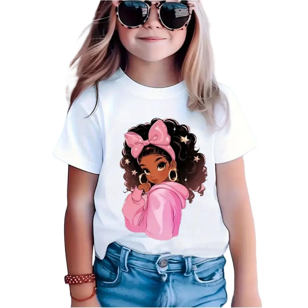 Colorful children's T-shirt summer short sleeved girls' T-shirt top fashionable little girls' clothes casual O-neck boys' and children's T-shirt