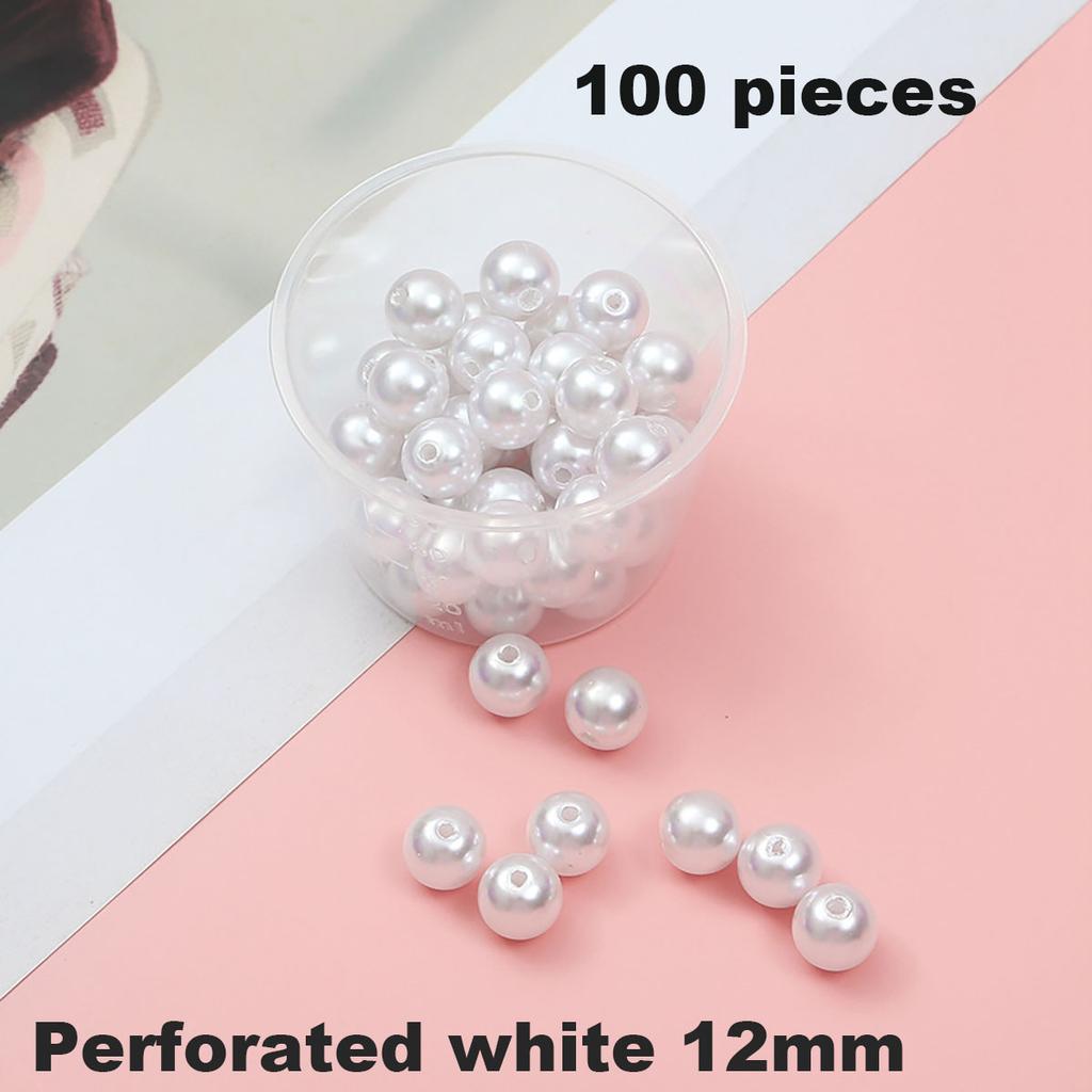 10mm-12mm White Ivory Imitation Pearls Round Pearl Spacer Loose Beads DIY Jewelry Making Necklace Bracelet Earrings Accessories