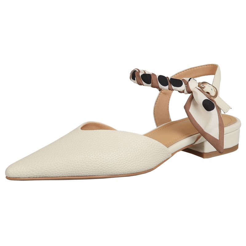 

Модные босоножки для женщин, белые, с острым носком, лето 2024, женская обувь, красная обувь на низком каблуке, дизайнерская, стильная, повседневная цена 40
