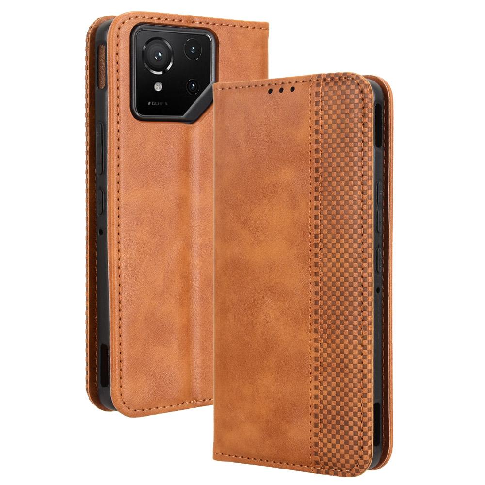 

Для Asus ROG Phone 9 5G/Phone 9 Pro 5G Чохол Гаманець Підставка Шкіряний Чохол для Телефону з Ретро Текстурою D