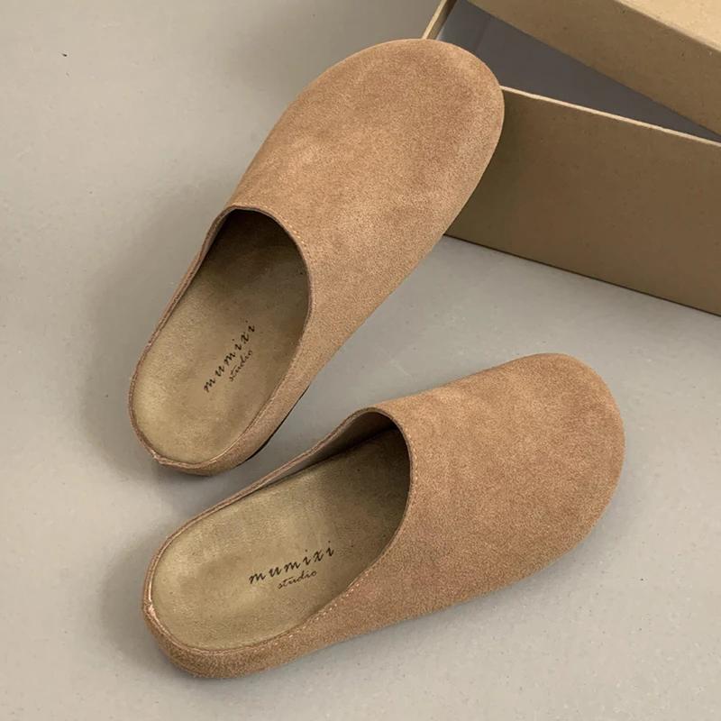 Slippers Women Suede Platform Casual Slingback Mules Shoes Woman 2024 New Trend Winter Fashion Flip-flops Walking Shoes Mujer