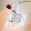 Yousheng Women Underpants Butterfly Embroidery See-through Mesh Briefs Mid Waist Hollow Out Elastic Wedding Night Bedroom Lady Underpants