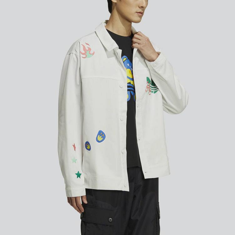 adidas Originals SS22 Logo Cartoon Print Long Sleeve Sports Jacket HP0116