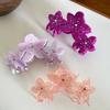 Elegant Floral Design Large Acetate Hair Claw Clip With Sparkling Rhinestones