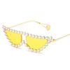 Elegant Retro Cat Eye Sunglasses with Diamond Eyewear Luxury Crystal Shades for Women Men