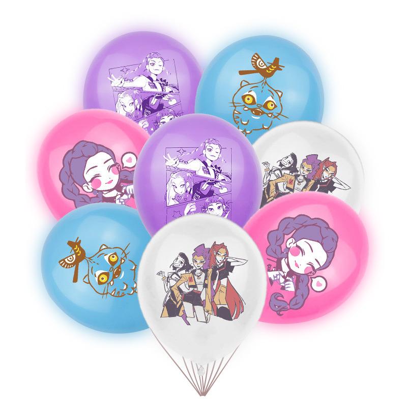 

Kpop Demon Hunters Disposable Party Cutlery Set with Balloons Birthday Party Decorations Supplies 7inch