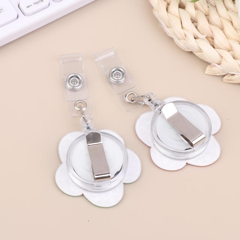 

Cute Flower Retractable Badge Reel Chest Card Easy Pull Buckle For Nurse Doctor Student Id Card Holder Office School Supplies 5Pcs random
