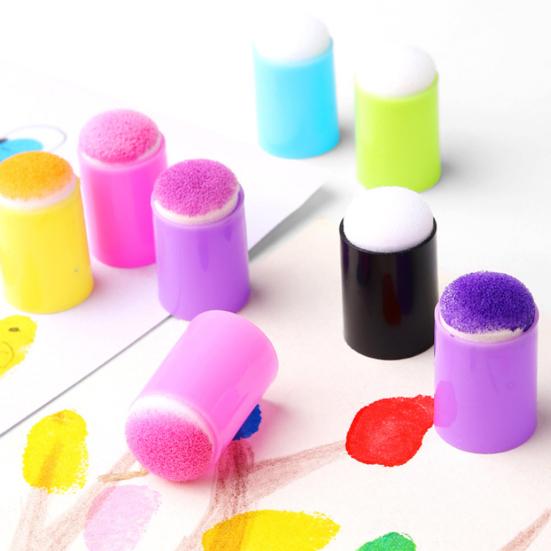 30/32Pcs Finger Sponge Daubers Painting Sponges Set with Storage Box Craft Sponge Daubers for DIY Crafting Card Making Painting Stamping