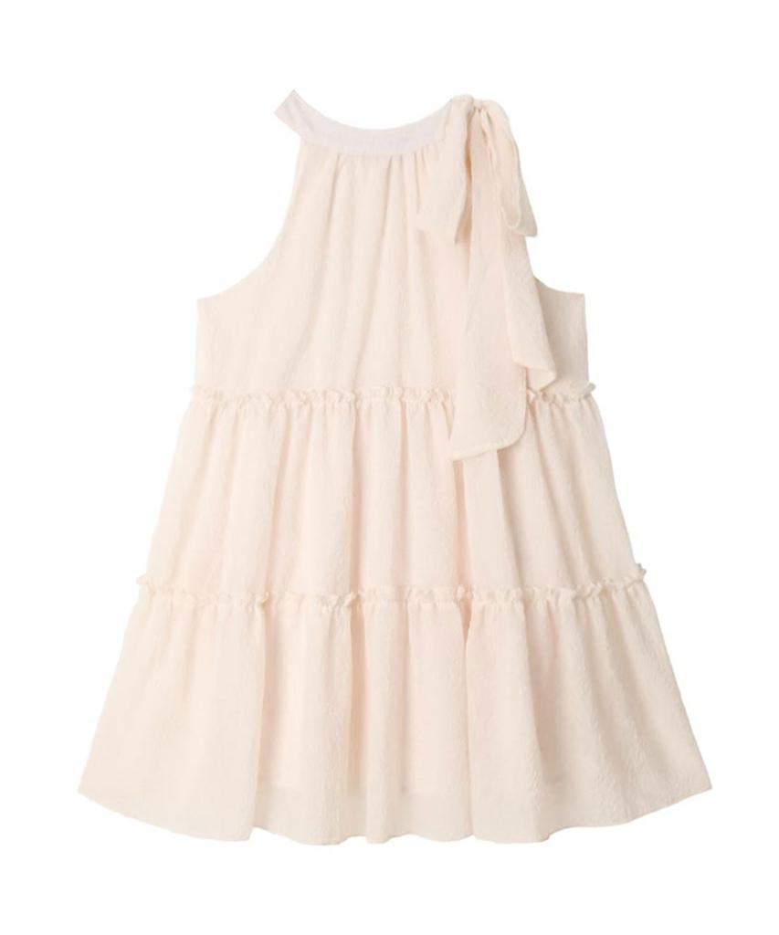 Bikini Bender Sehi'S Ribbon Halter Mini Dress - Baby Pink
