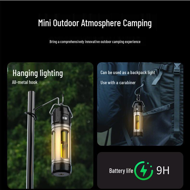 New Multi-functional LED Camping Lantern with Stepless Dimming, Hook, Atmosphere Light, and Flashlight
