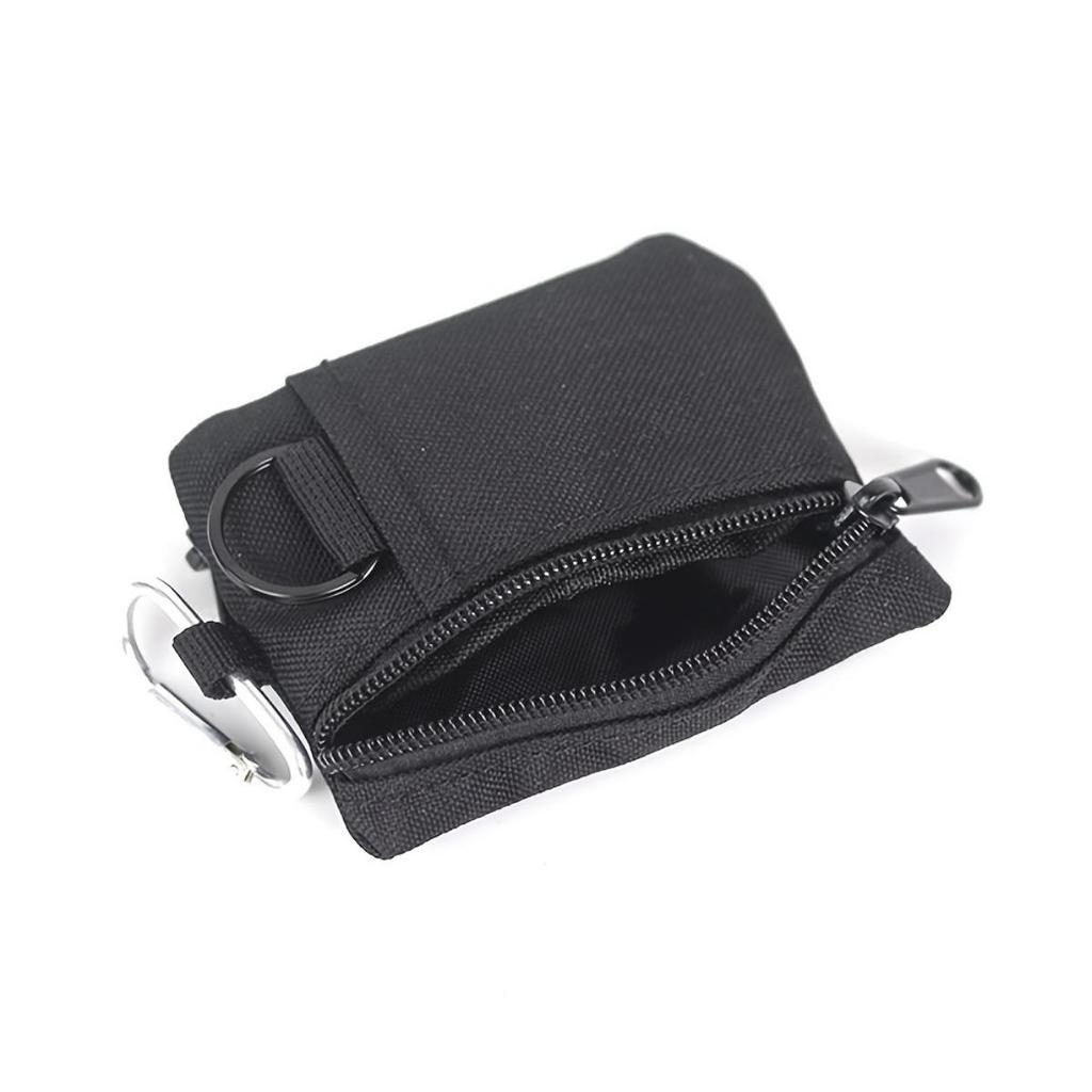 Mini Coin Purse Key Holder, Casual Style Nylon Zipper Sport Storage Pocket, Polyester Material, Small Hang Tag Card Holder