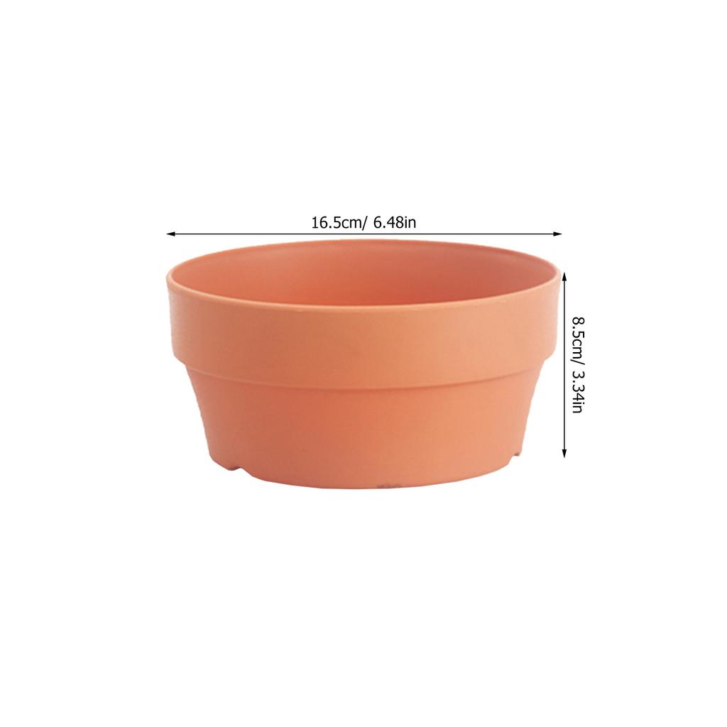 6Pcs Imitation Clay Flowerpot Round Plastic Basin with Drainage Hole Succulent Planter Indoor Outdoor Balcony Desk Garden