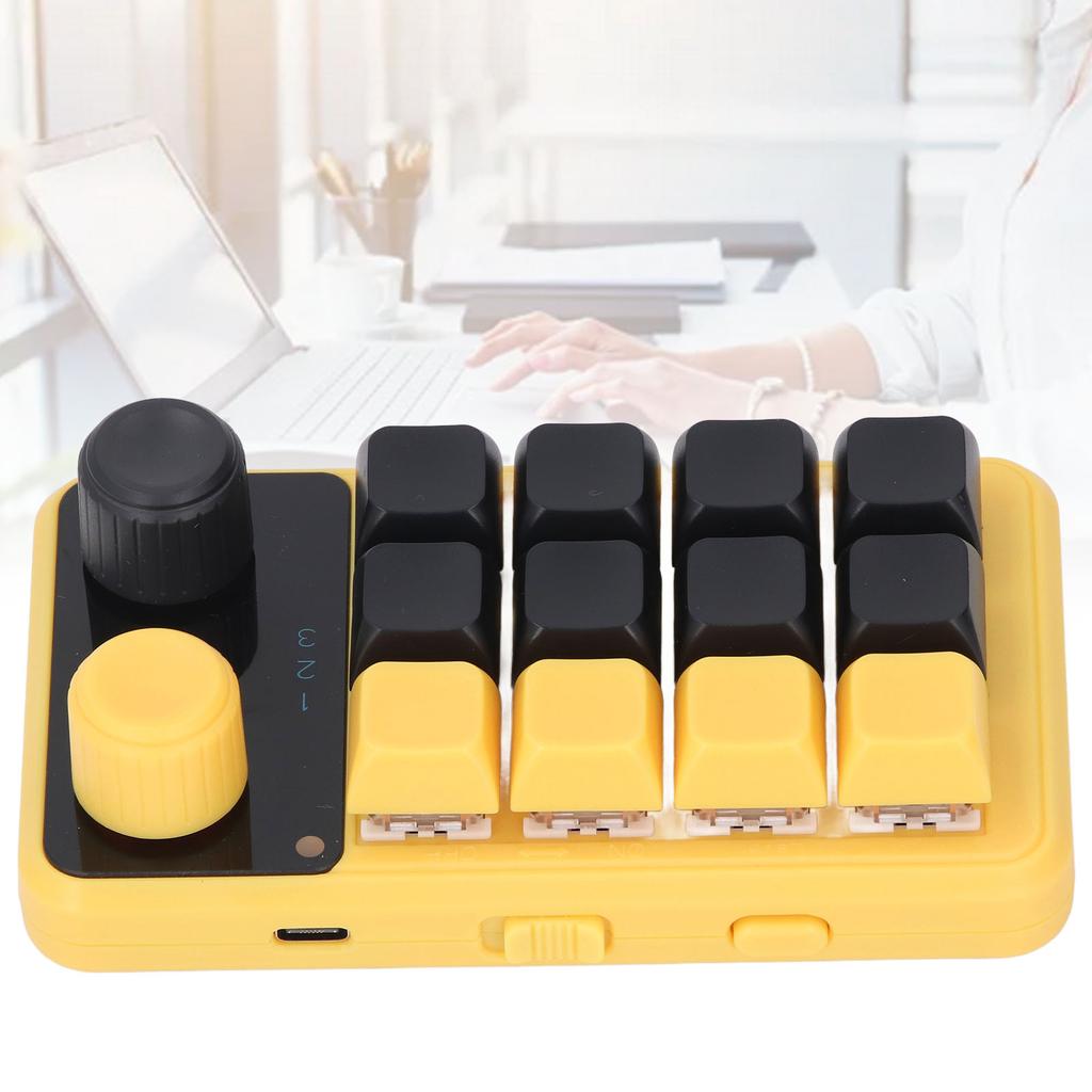 One Handed Programmable Mechanical Keyboard 12 Keys Dual Knob Red Switch RGB Programmable Keypad