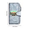 Vintage Wild Nature Pattern Portable Faux Leather Wallet Stylish Multi Card Storage Pocket Purse For Daily Commute And Outdoor Use