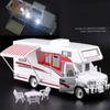 1/30 Diecast Luxury RV Recreational Vehicle Car Model Metal Toy Camper Van Motorhome Touring Car Model Sound and Light Kids Gift