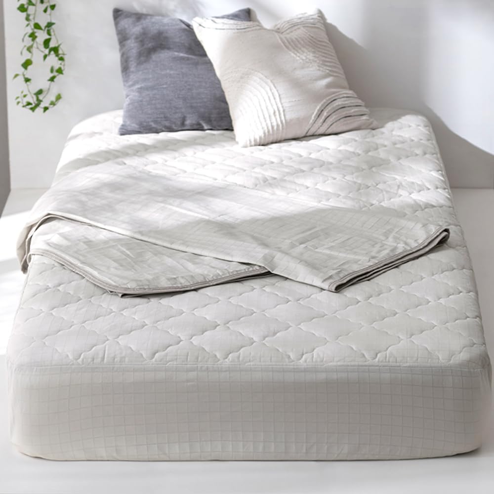IRIS OHYAMA Cooling Fitted Sheet with Integrated Box Single Cool Summer Bedding Sheet, Size, BXP-NPEPS5-S, Greige,