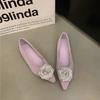 Fashion Flat Shoes for Women's New 2025 Spring and Autumn Retro Flower Pointed Toe Fashion Rhinestone Casual Women's Scoop Shoes Ladies